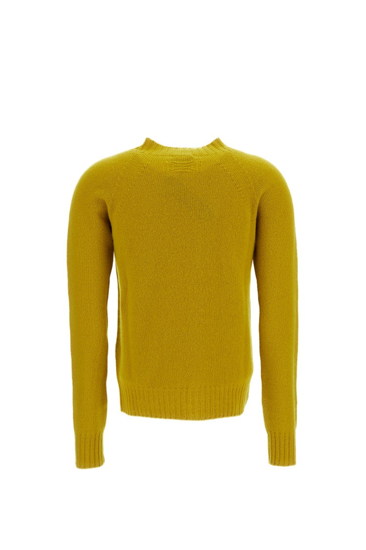 Drumohr Yellow Funnel Neck Wool Sweater