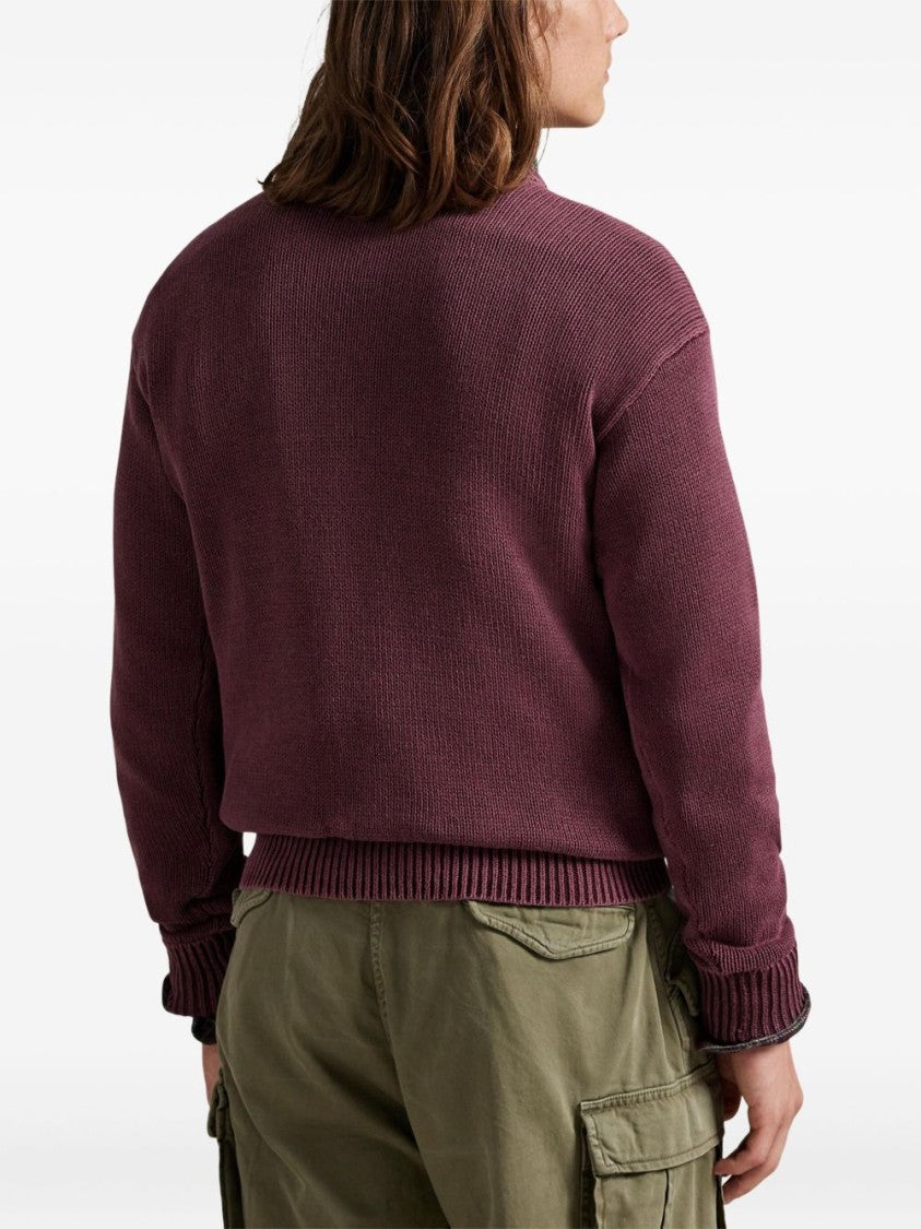 Polo Ralph Lauren Relaxed Fit Burgundy Crew Neck Sweater