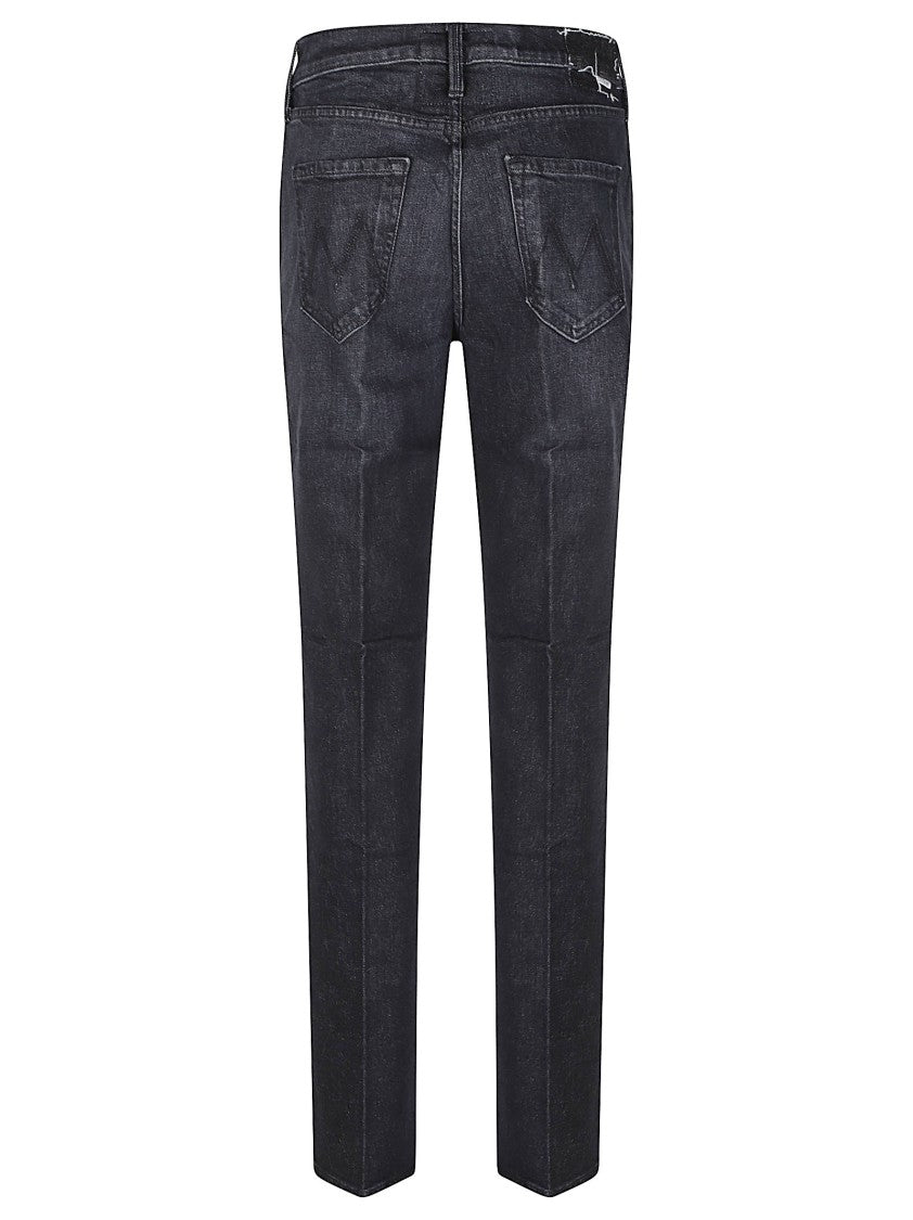Mother The Mid Rise Rambler Zip Sneak Straight-Leg Jeans