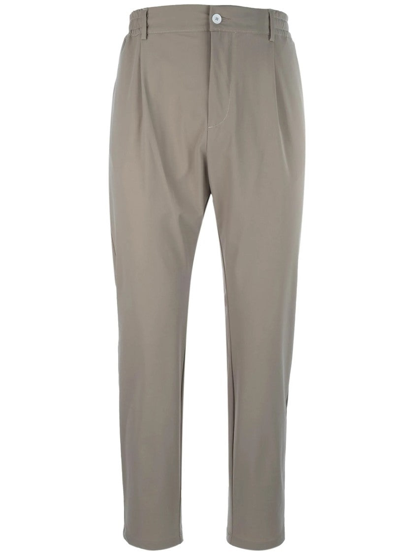 Cruna Muted Beige Relaxed Fit Tapered Trousers