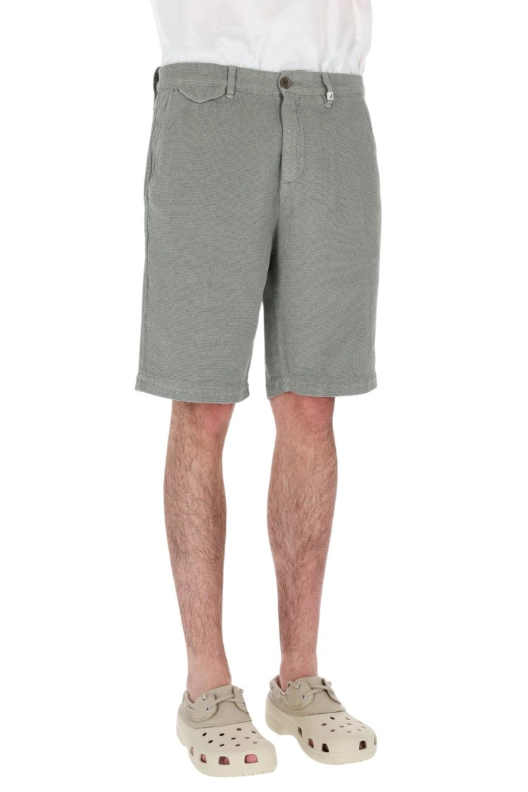 Myths Textured Cotton-Linen Casual Shorts