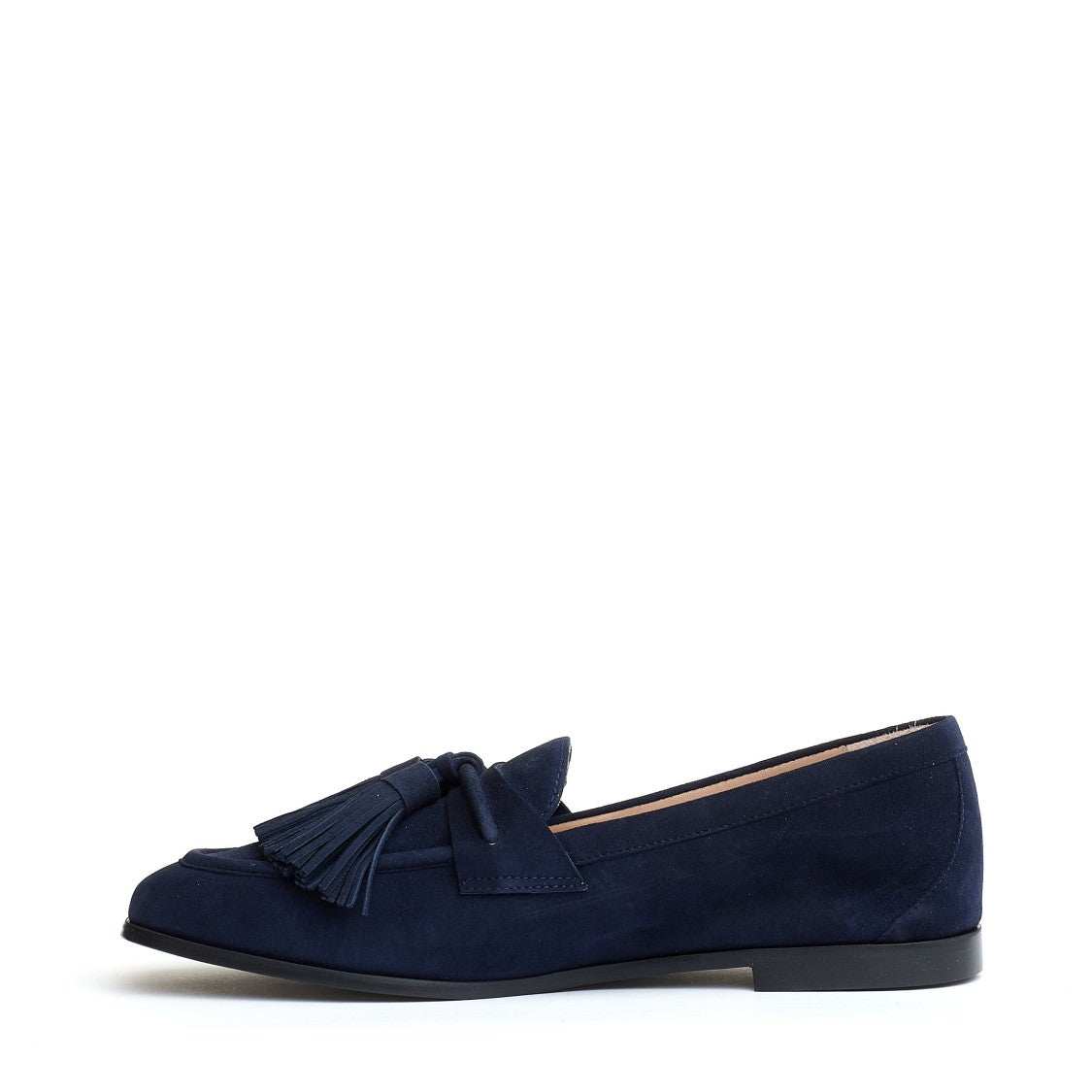 Stuart Weitzman Mocassino Camoscio Blu Con Fiocchetto