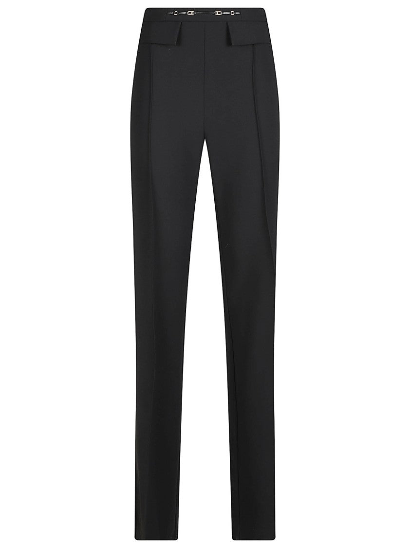 Elisabetta Franchi High-Waisted Straight-Leg Tailored Pants With Minimalist Finish