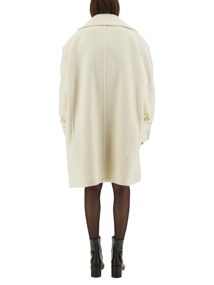 Mm6 By Maison Margiela Double-Breasted Oversized Wool Coat With Large Buttons