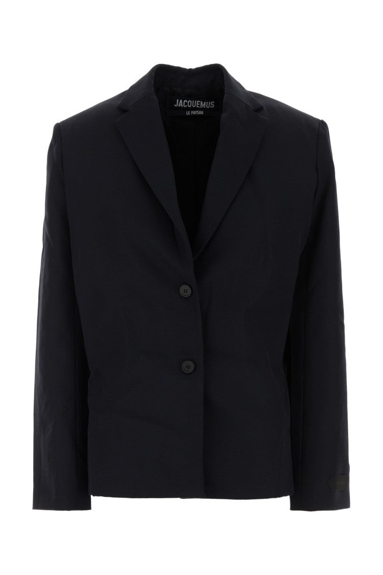 Jacquemus Cropped Black Jacket With Square Silhouette