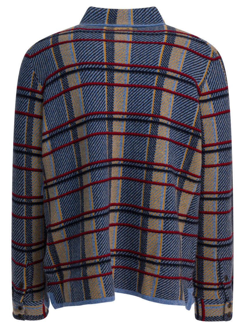 Guest In Residence Classic Plaid Cashmere Shirt With Button-Up Front