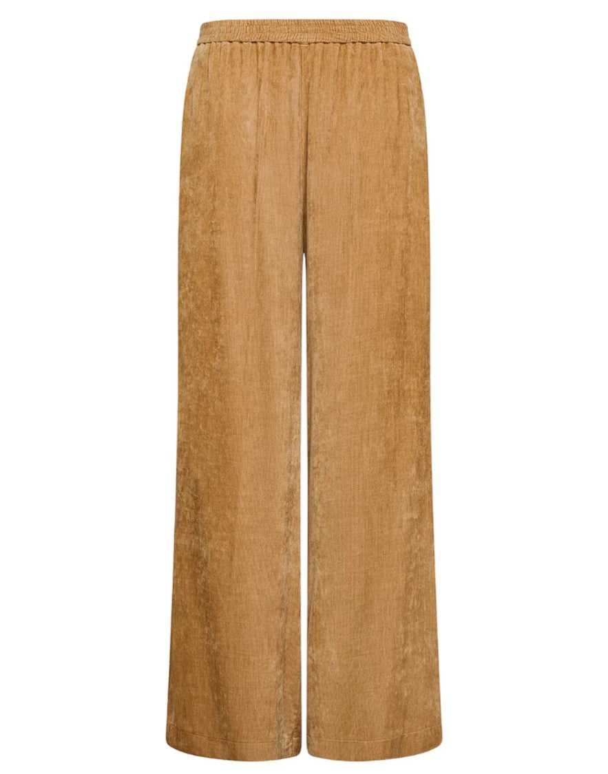 Forte Forte Caramel Matte Velvet Wide-Leg Palazzo Pants