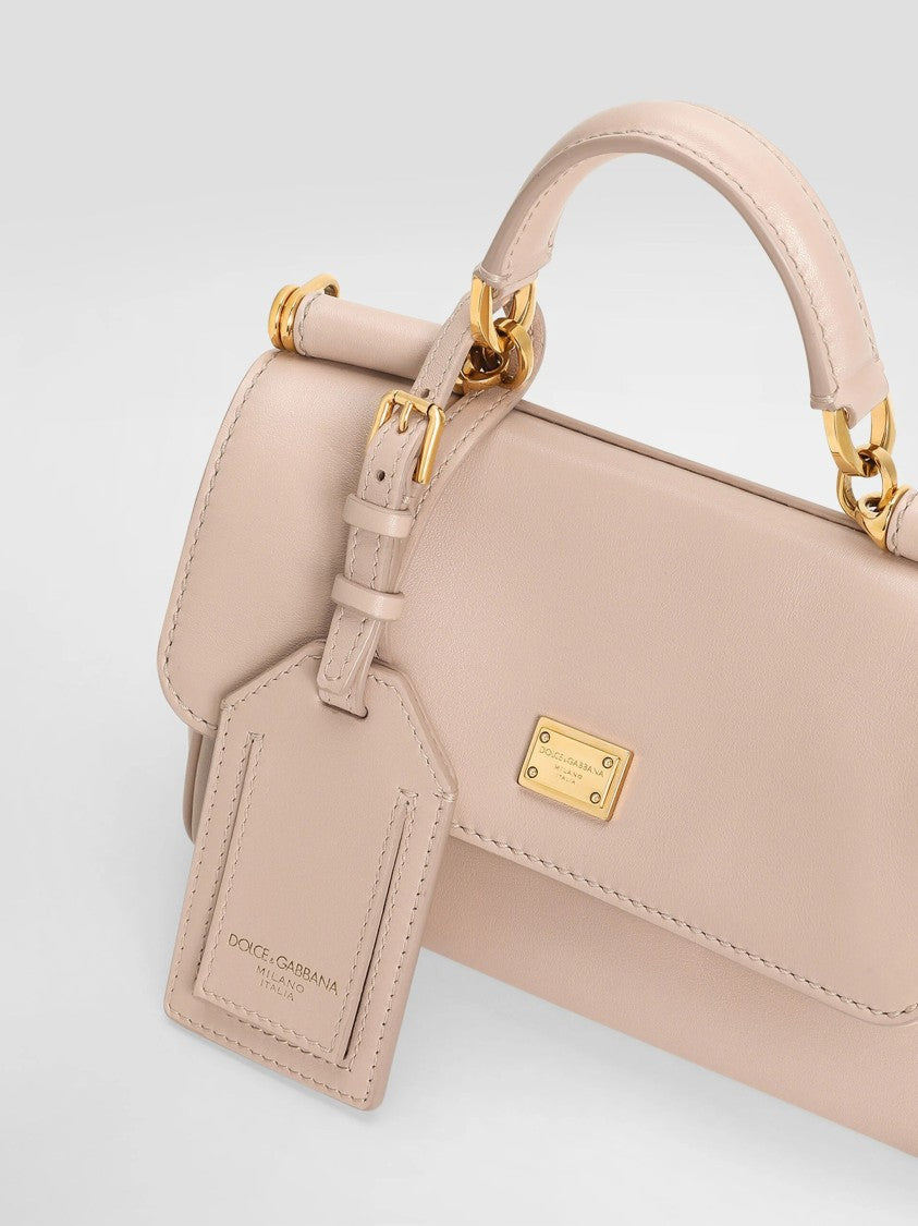 Dolce & Gabbana Neutrals Vit. Plonge Structured Leather Handbag