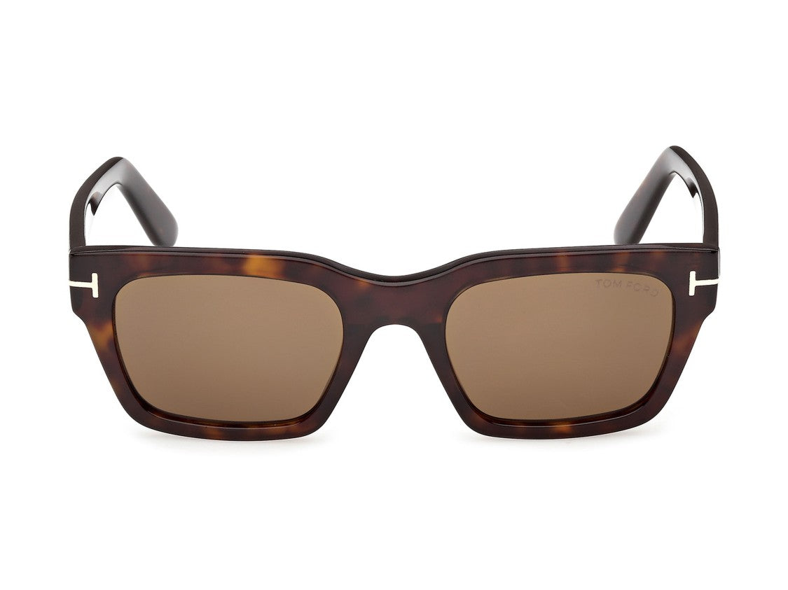 Tom Ford Tortoiseshell Ft1333 Bold Oversized Square Acetate Sunglasses