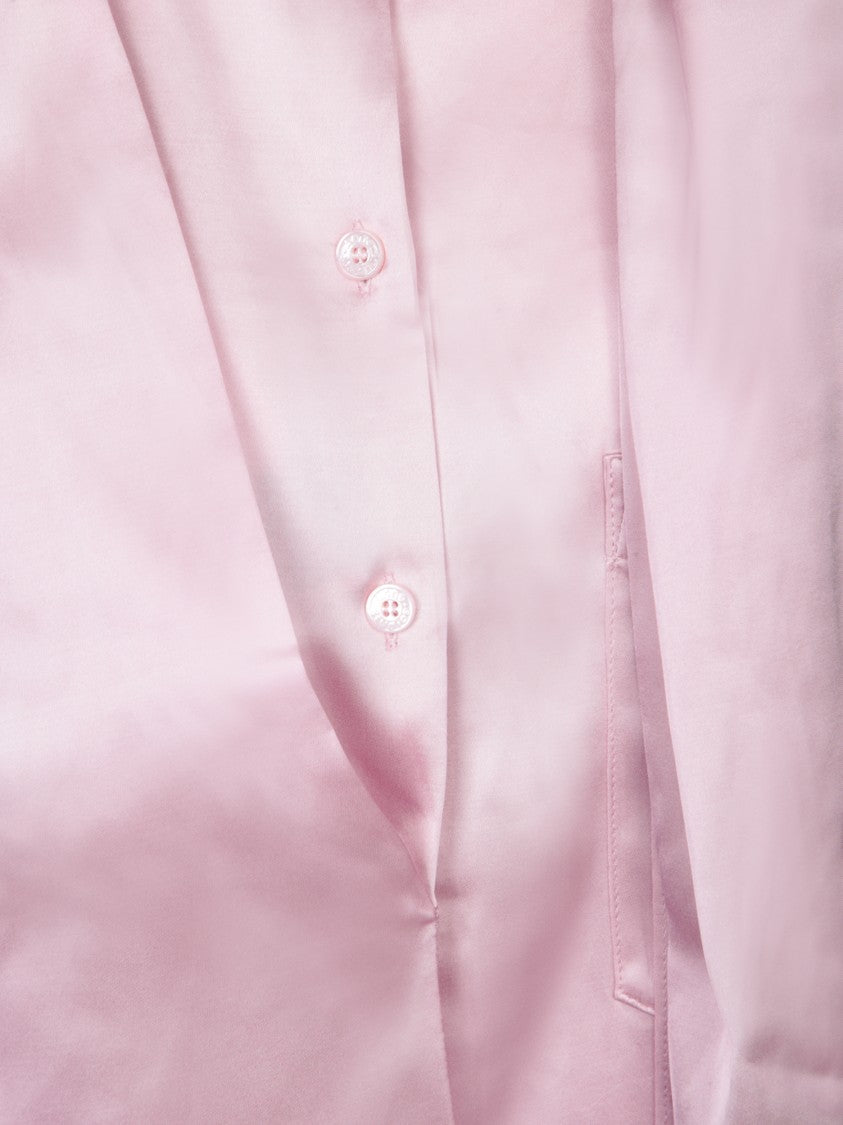 Acne Studios Silk-Finish Long-Sleeved Top With Scarf Detail