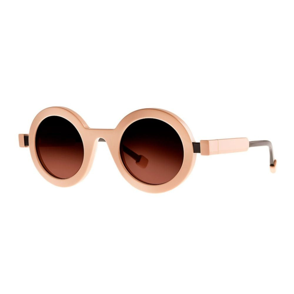 Theo Eyewear Cassette Oversized Round Sunglasses With Multicolored Temples