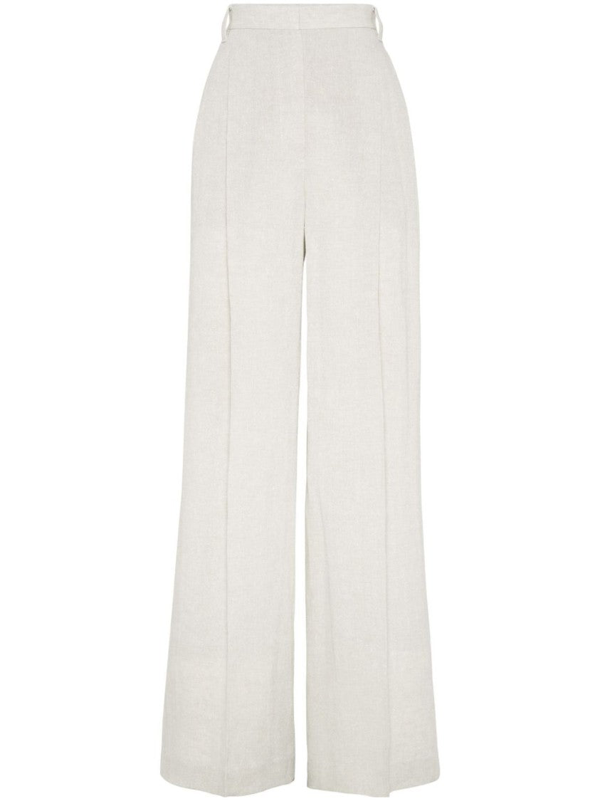 Brunello Cucinelli High-Waisted Wide-Leg Trousers With Concealed Fastening