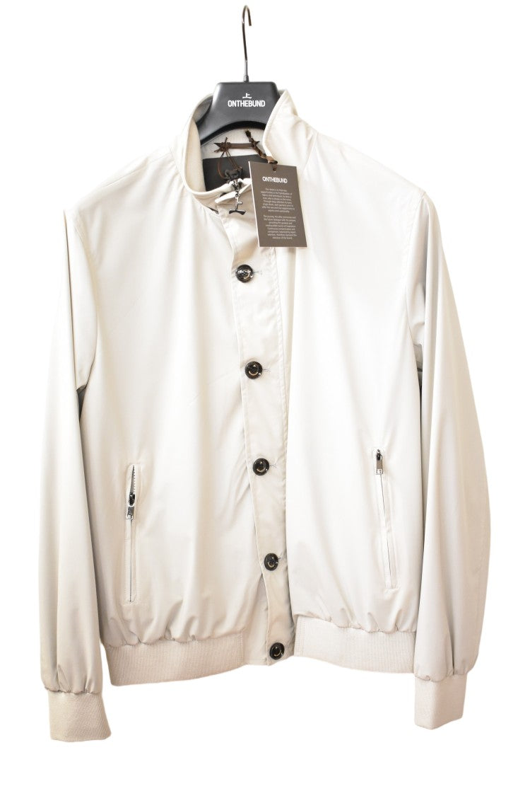 Onthebund Grey Five-Button Lightweight Layering Bomber Jacket