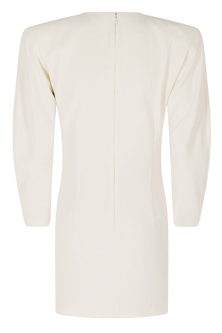 The Andamane Beige New Amanda Rounded Shoulder Polyester Mini Dress