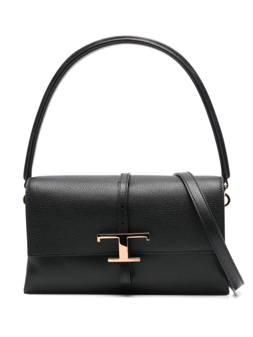 Tod's Structured Leather Handbag With Gold-Tone Logo Clasp