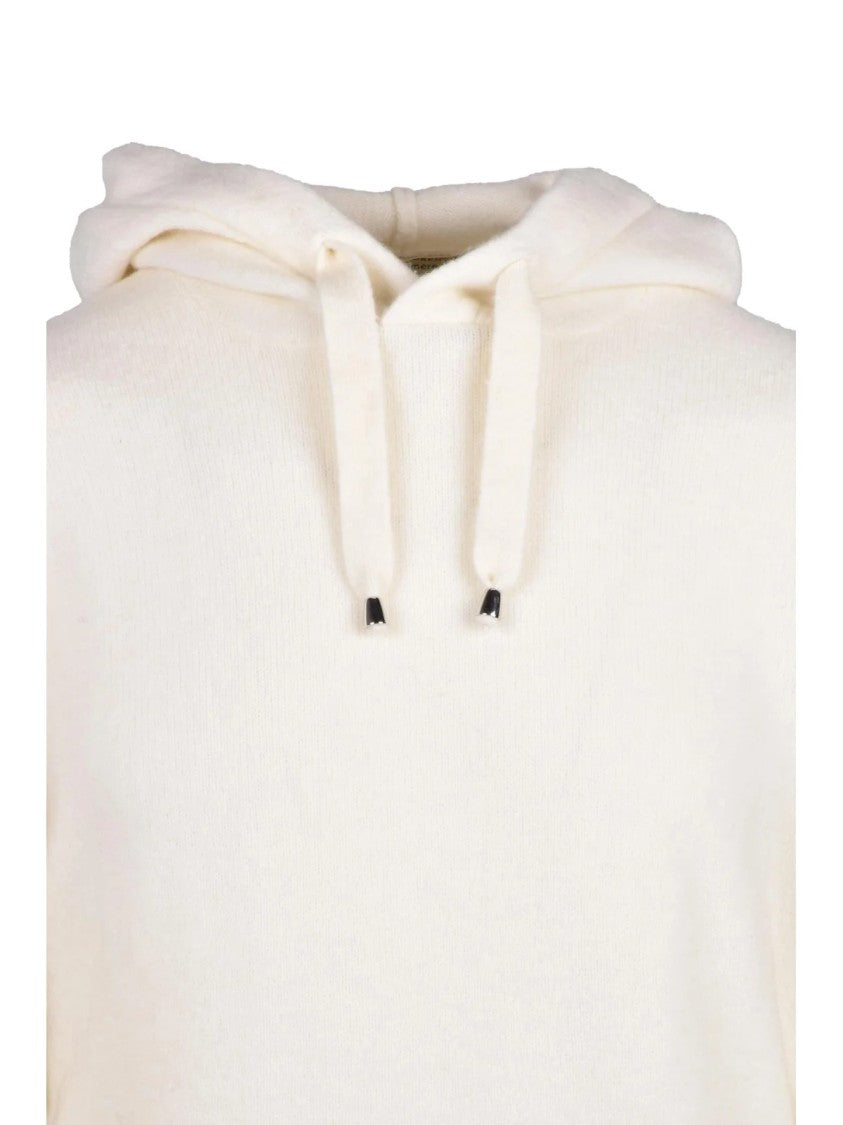 Filippo De Laurentiis Stretch Merino Wool And Cashmere Hooded Sweater