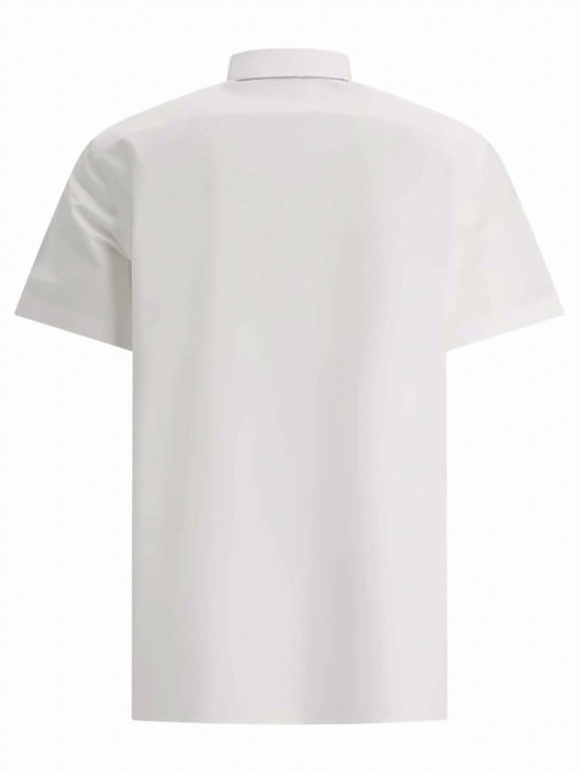 Burberry Short-Sleeved White Shirt With Embroidered Logo