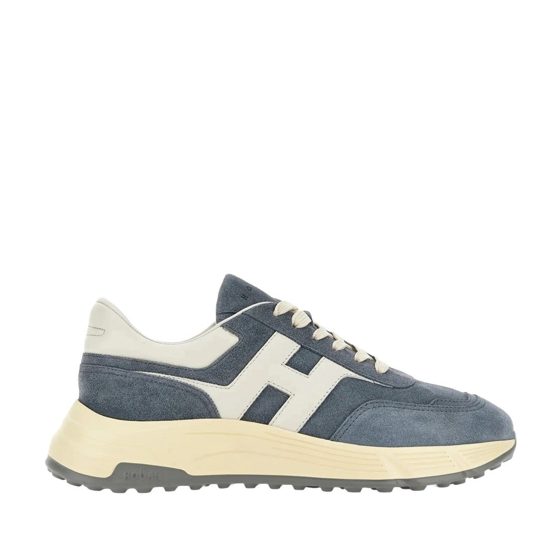 Hogan Hyperlight Allacciato H Sneakers In Blue Denim