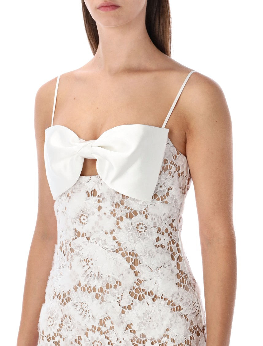 Self-Portrait Lace Bow Mini Dress
