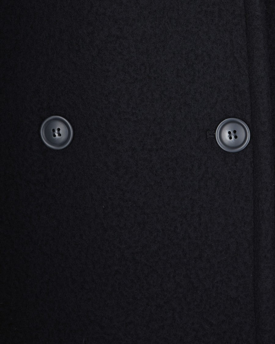 Sportmax Double-Breasted Long Coat In Pure Virgin Wool