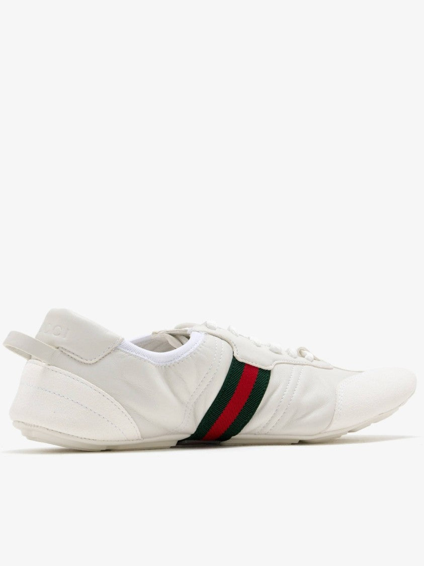 Gucci Low-Profile Suede Sneaker With Striped Detail