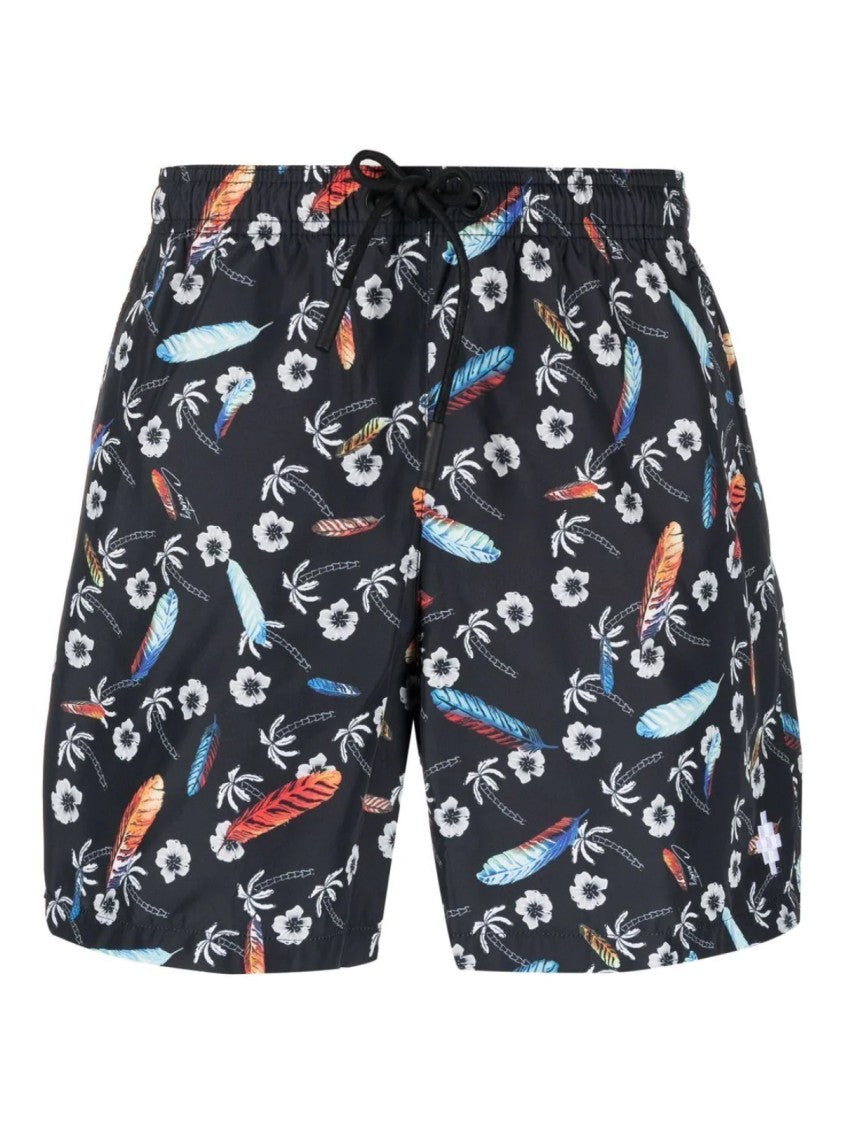 Marcelo Burlon Hawaii Print Swim Shorts