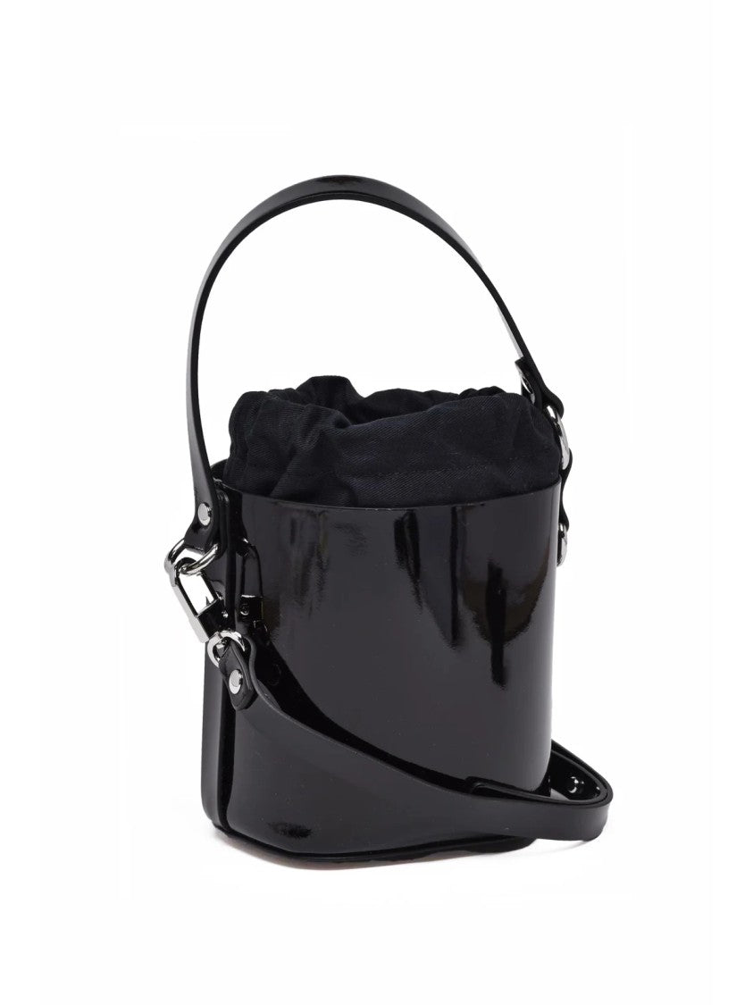Vivienne Westwood Black Leather Drawstring Shoulder Bag