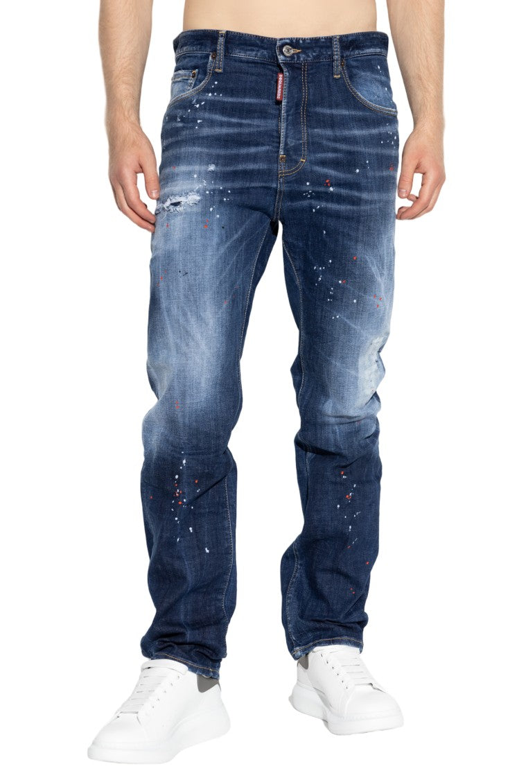 Dsquared2 Carrot-Cut Denim Jeans With Vintage Finish