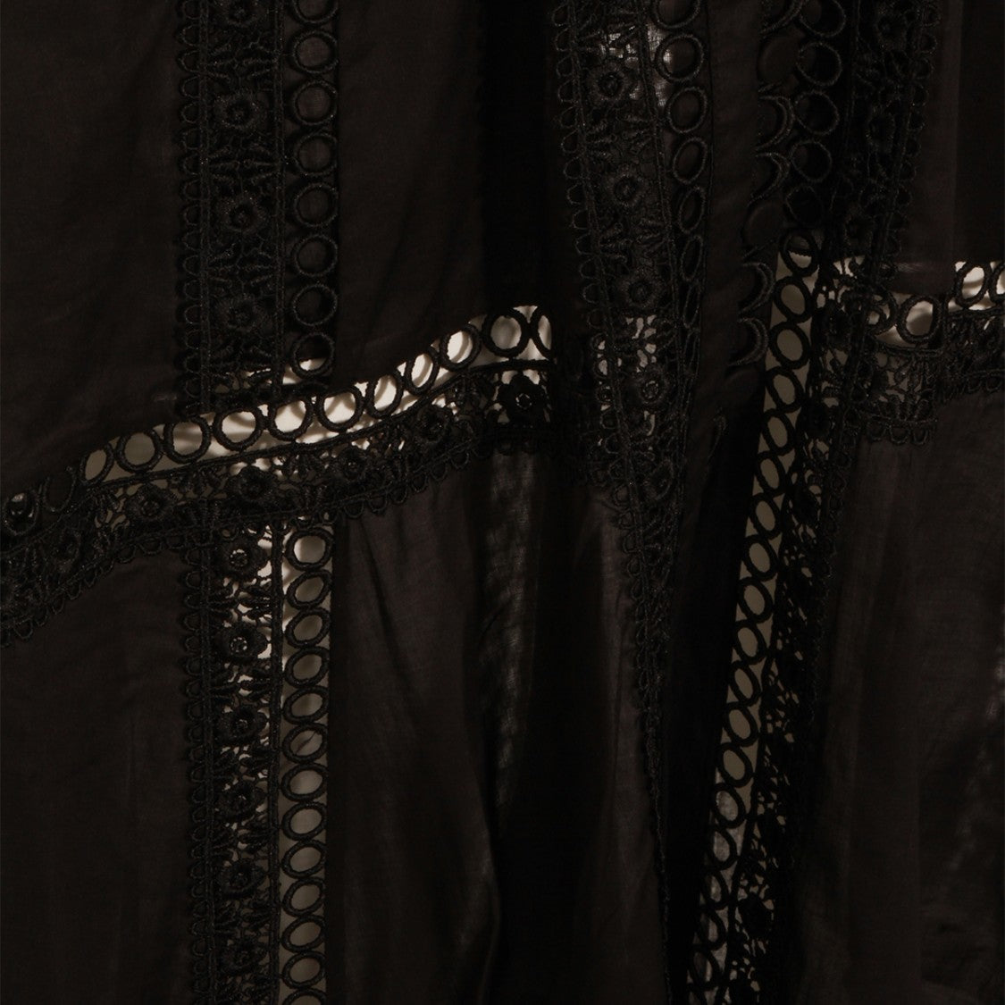 Charo Ruiz Ibiza Intricate Lace Midi Dress With Sheer Panels And Scalloped Edges