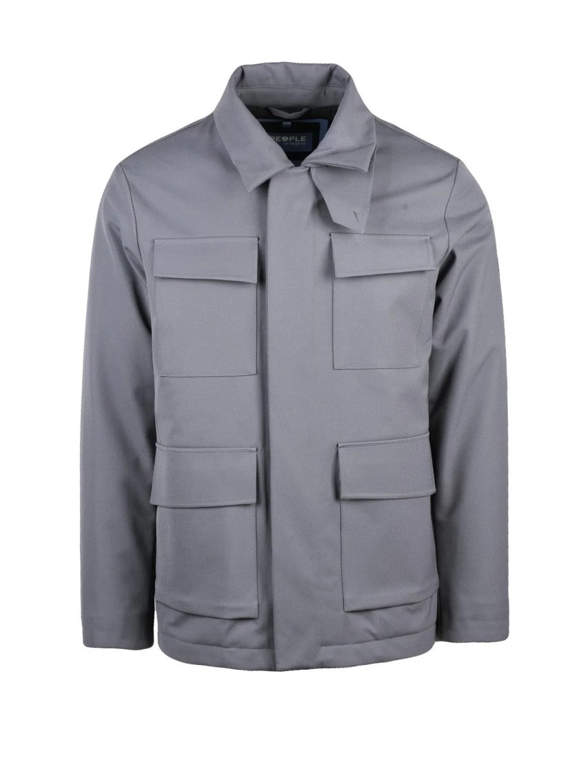 People Of Shibuya Structured Grey Kasugai Coat With Quilted Interior And Functional Design