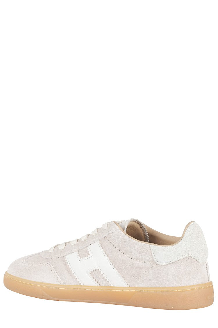 Hogan Beige Cool Laced Side-Logo Suede Sneakers
