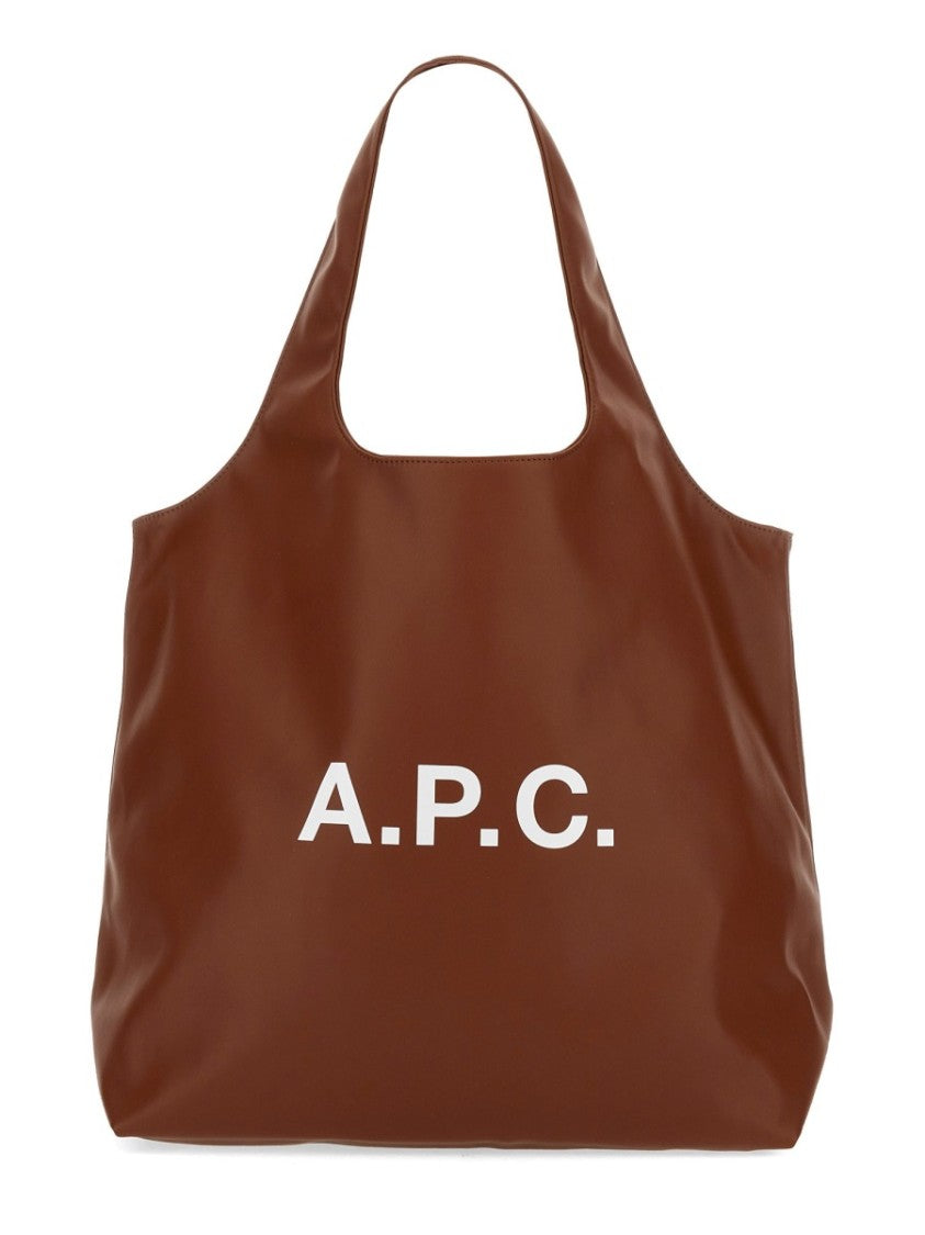 A.P.C. Spacious Brown Tote Bag With Minimalist Design And Integrated Handles