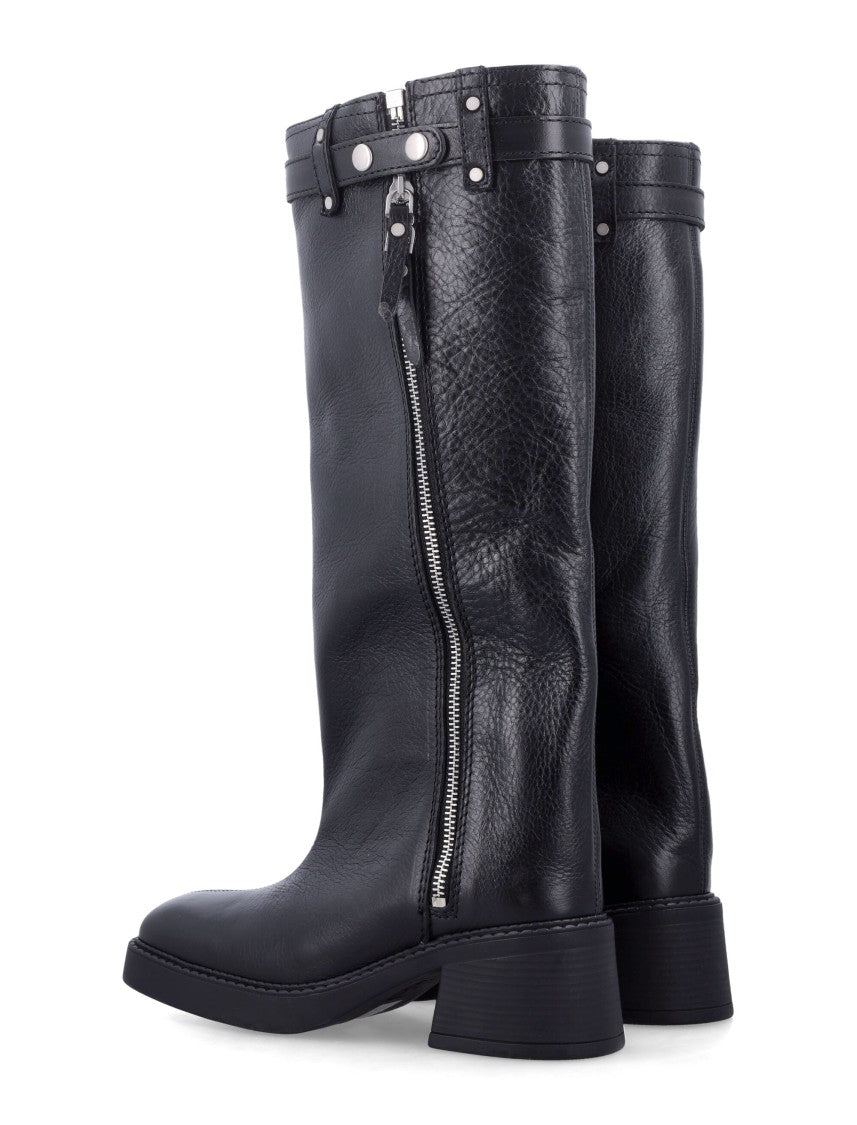 Miista Izolda Gradient-Finish Leather Mid-Calf Boots