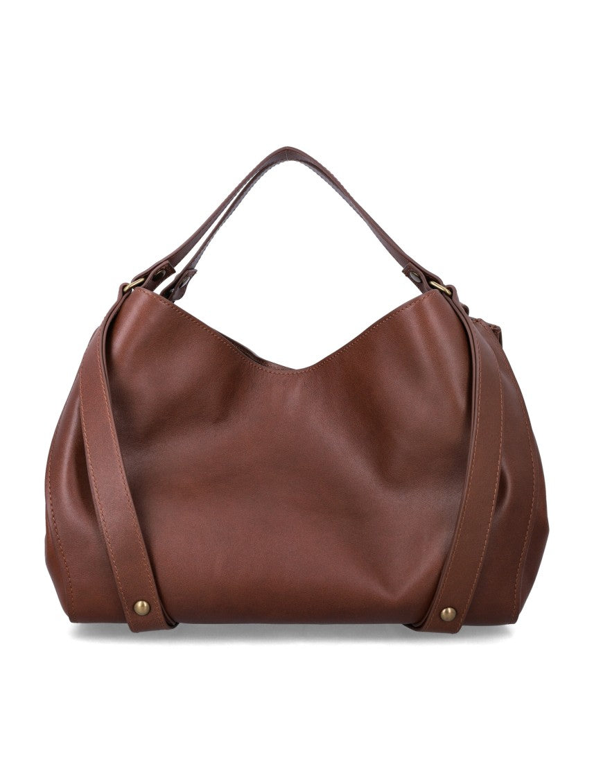 Diesel Slouchy Brown Leather D-One Top Handle Handbag
