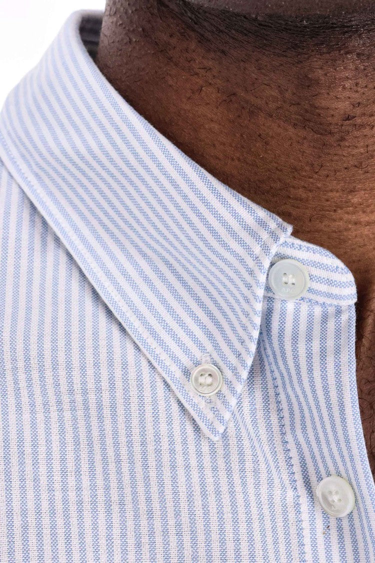 A.P.C. Standard Fit Cotton Piquet Striped Shirt