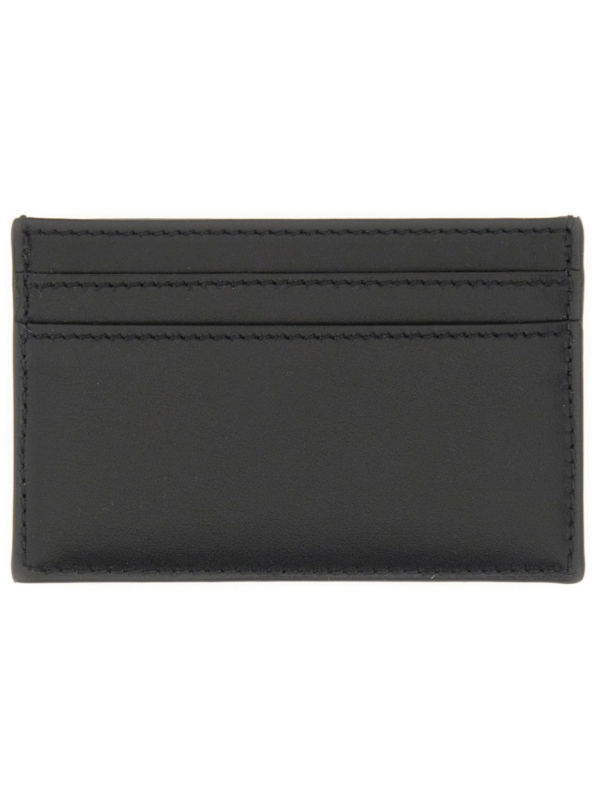 Alexander Mcqueen Neutrals Rectangular Dual Sided Logo Card Holder