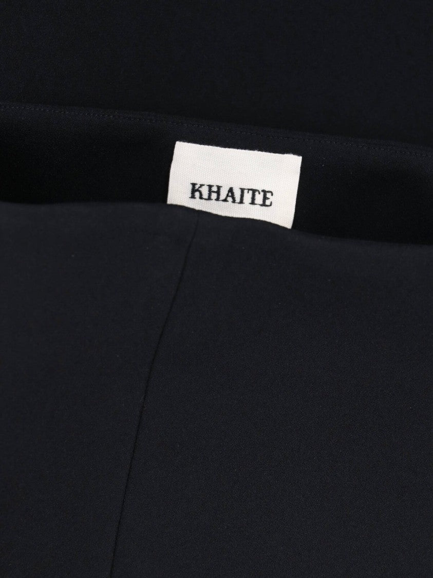 Khaite Black Lyle Side Slit Maxi Skirt