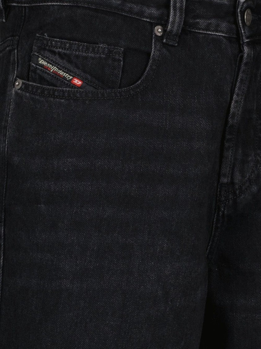 Diesel Wide-Leg Black Jeans With Classic Five-Pocket Design