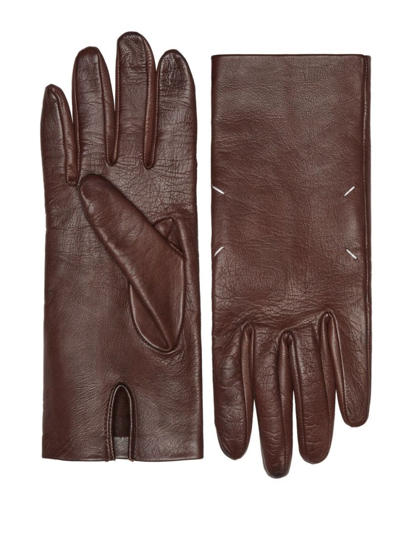 Maison Margiela Brown Lambskin Leather Gloves