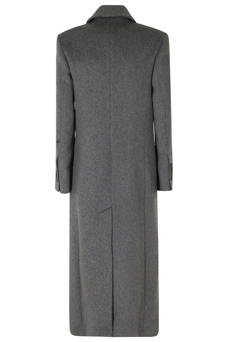 Ivy & Oak Gray Double-Breasted Long Wool-Blend Coat