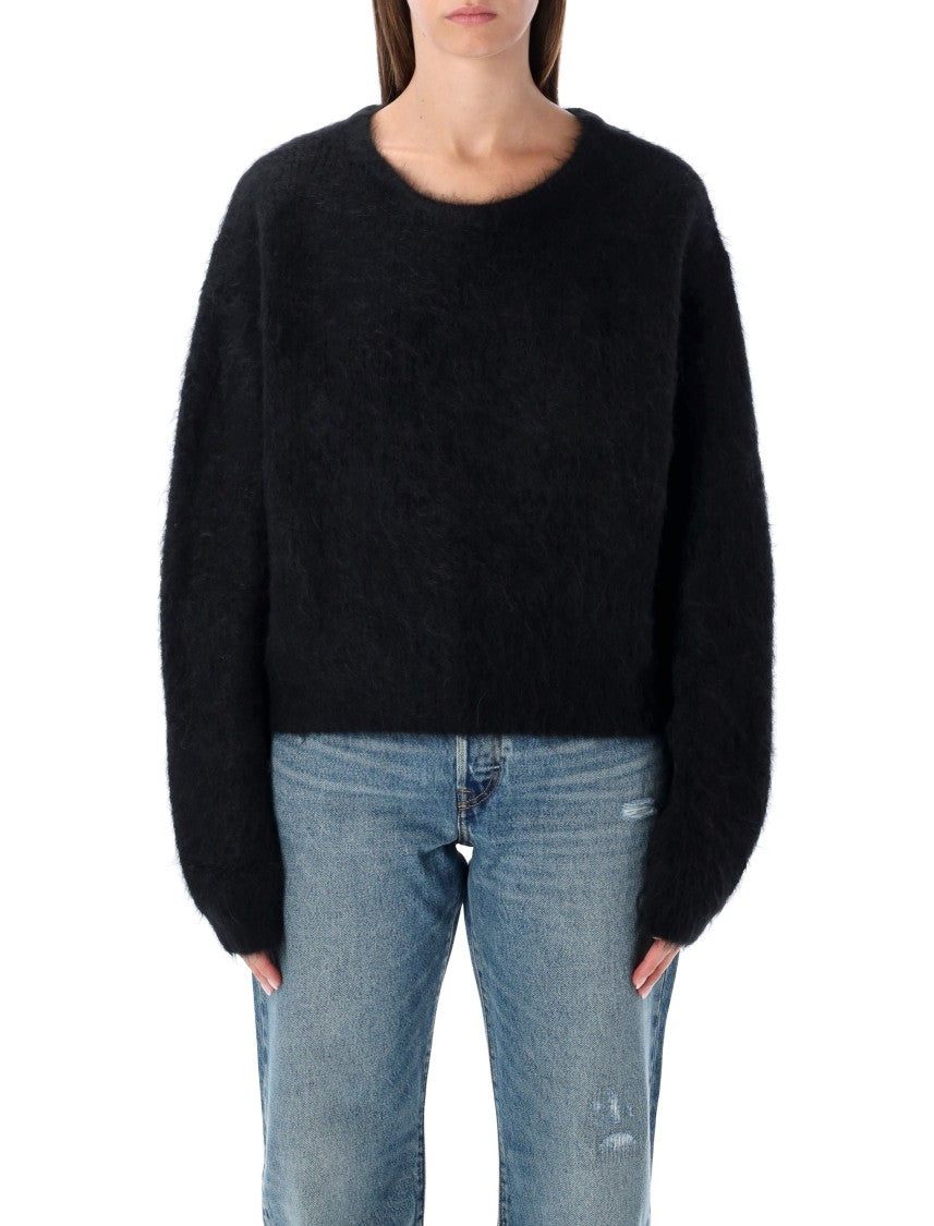 American Vintage Black Niby Cropped Fuzzy Sweater