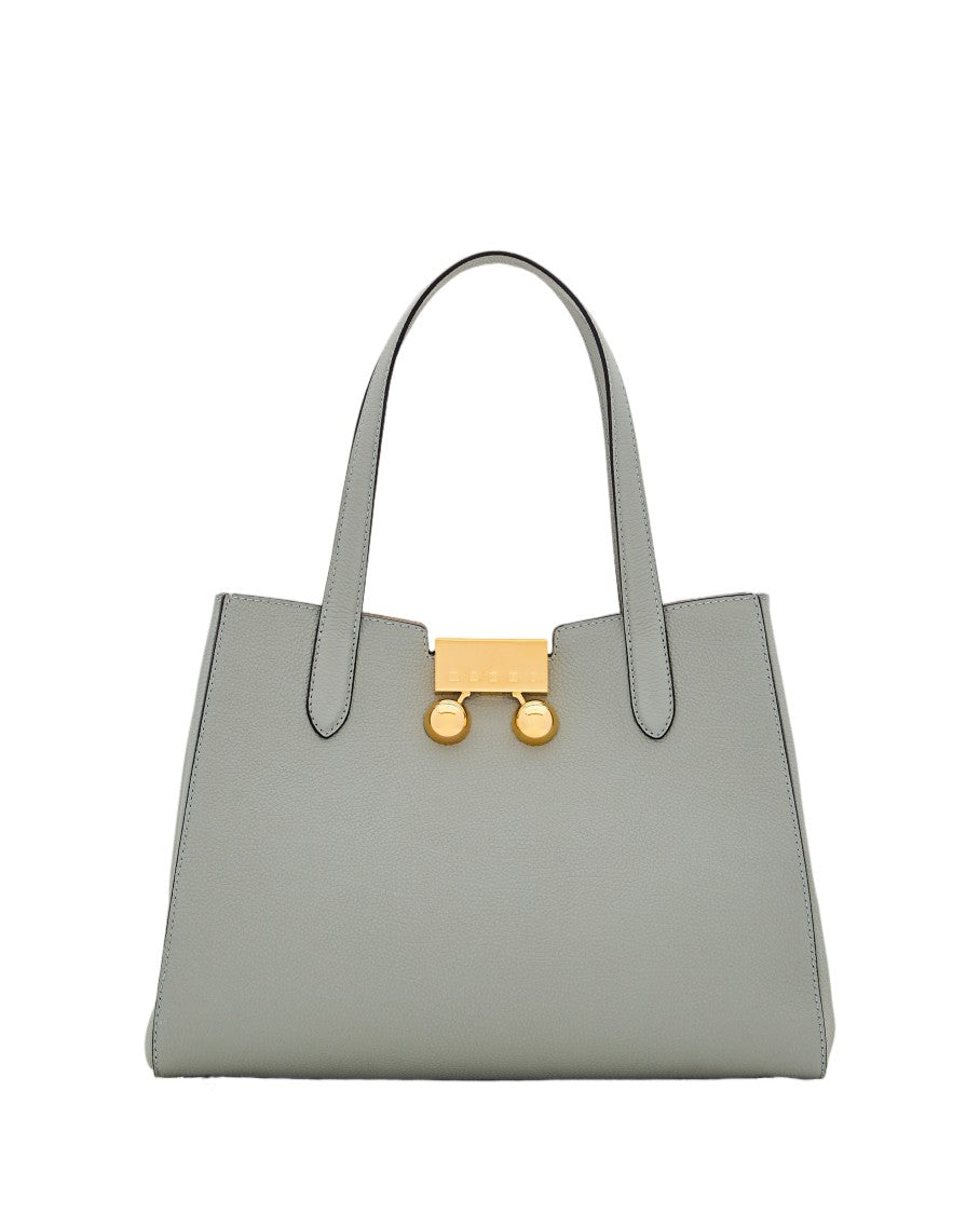 Marni Structured Leather Shoulder Bag With Gold Logo Detail
