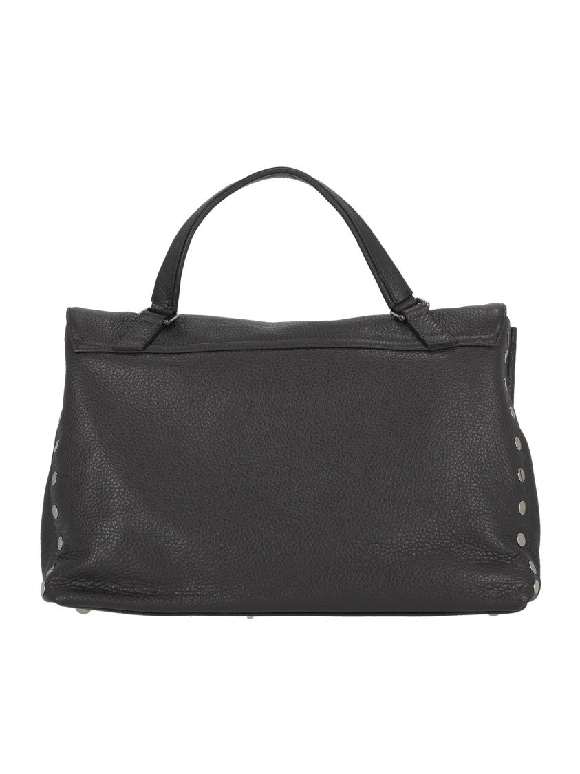 Zanellato Srl Grey Vulcano Daily Pebbled Leather Shoulder Bag