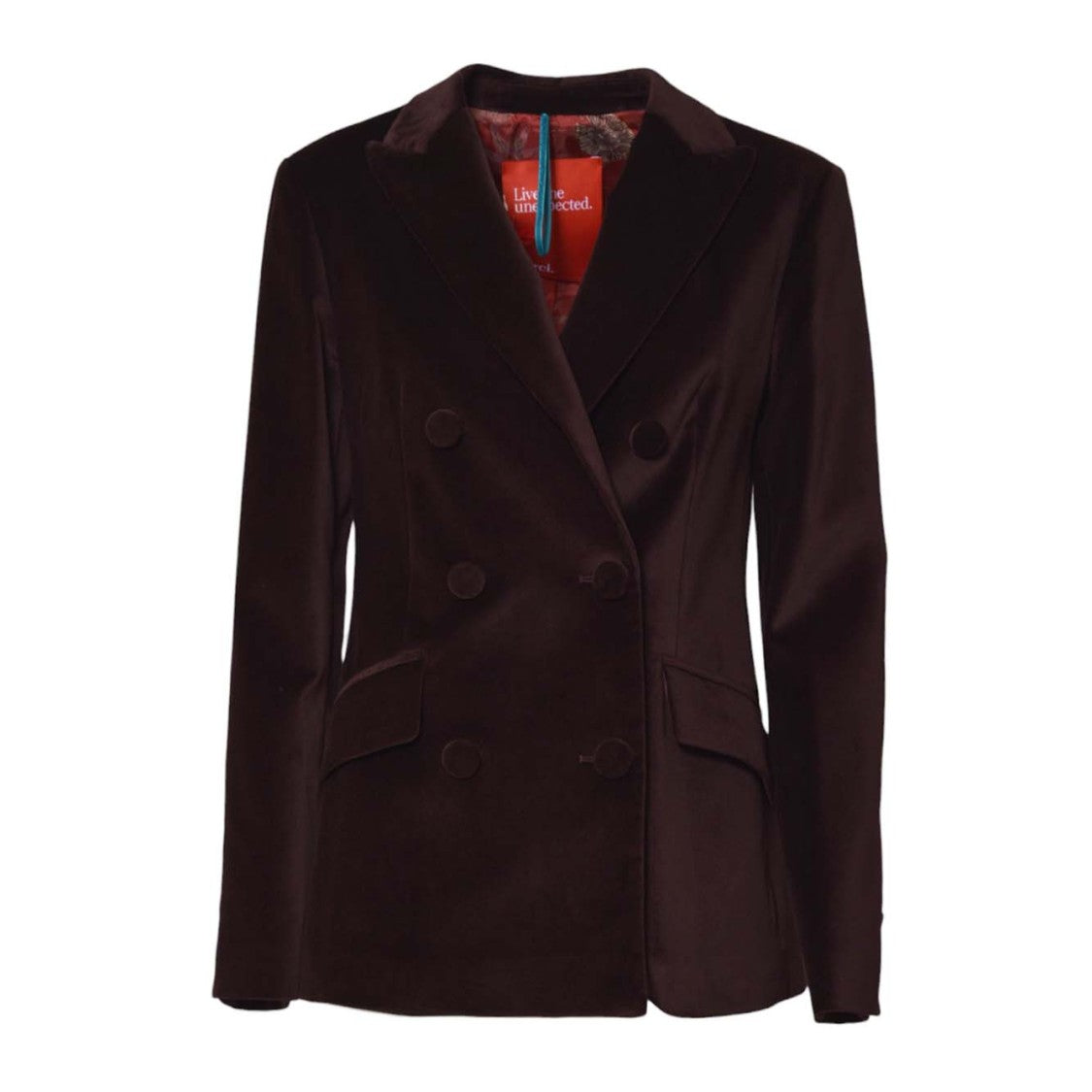 Merci Double-Breasted Tailored Jacket With Fabric-Covered Buttons