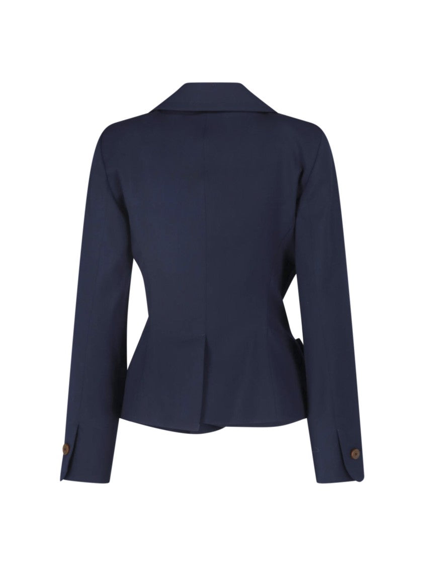 Vivienne Westwood Navy Drunken Tailored Virgin Wool Suit Jacket