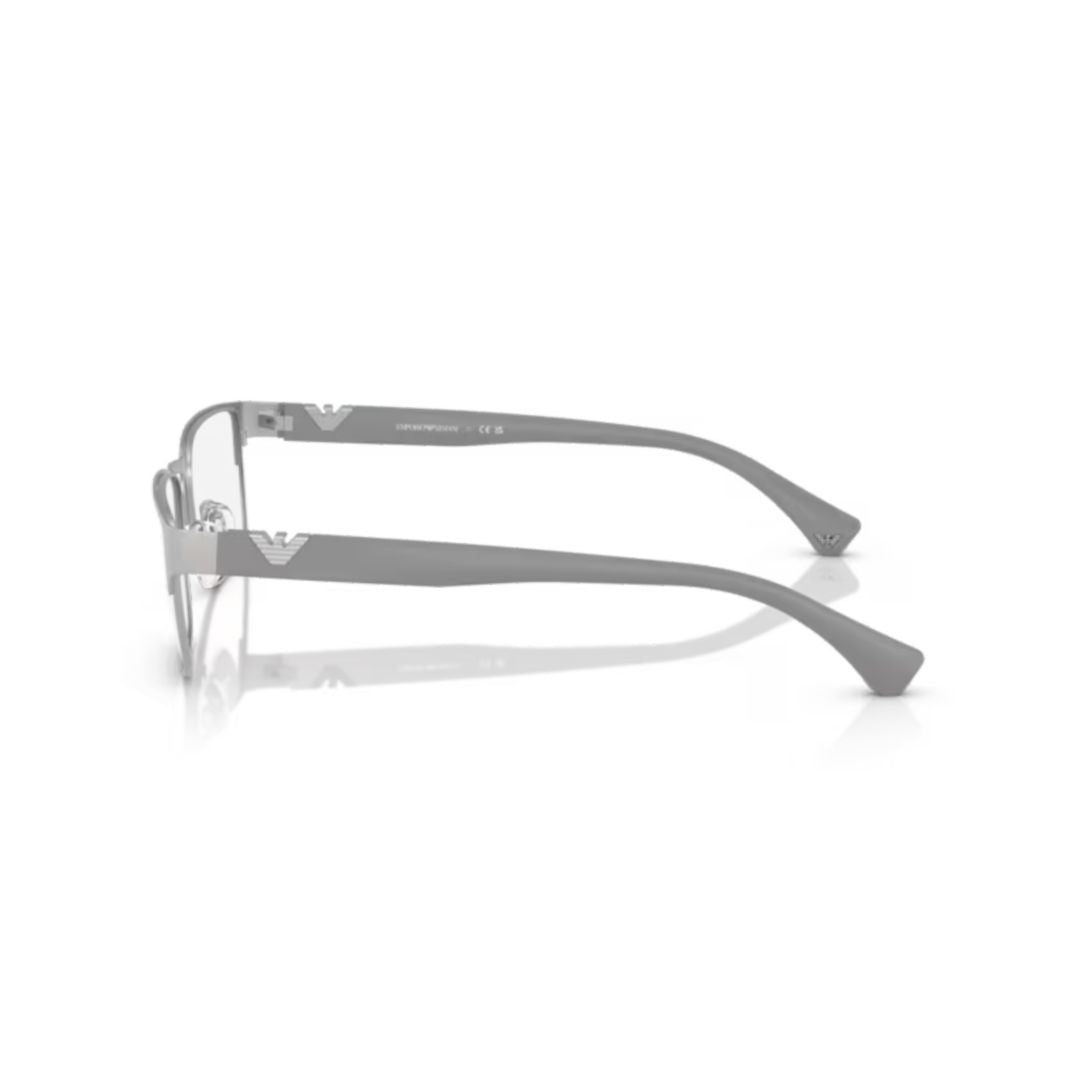 Emporio Armani 0Ea1027 Rectangular Grey Eyeglasses With Thin Metal Frame