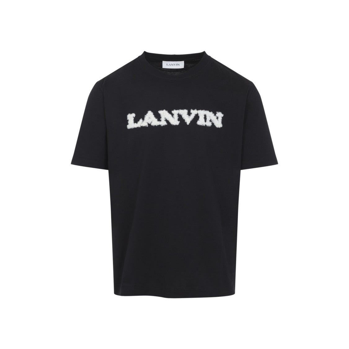 Lanvin Short-Sleeve Black T-Shirt With Textured Logo