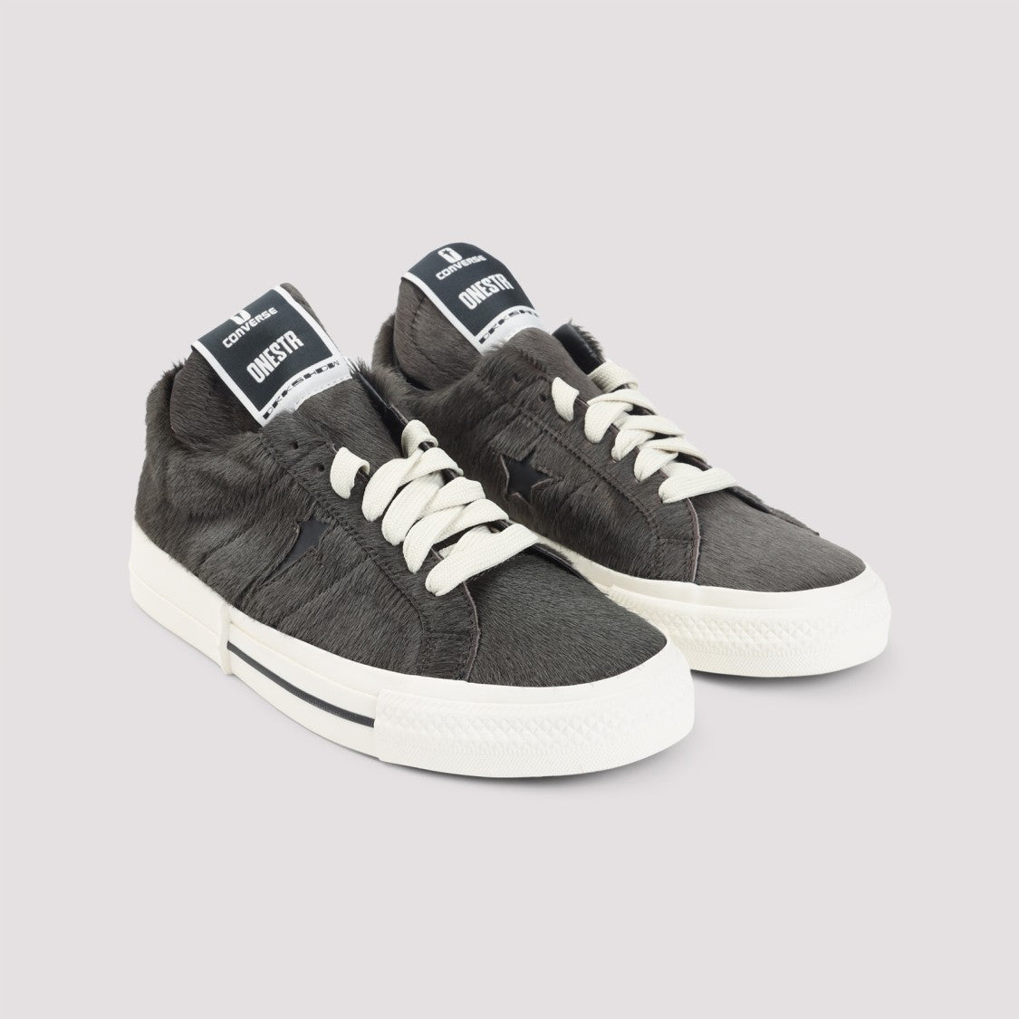 Rick Owens Drkshdw X Converse Onestr Dark Dust Brown Calf Hair Sneakers