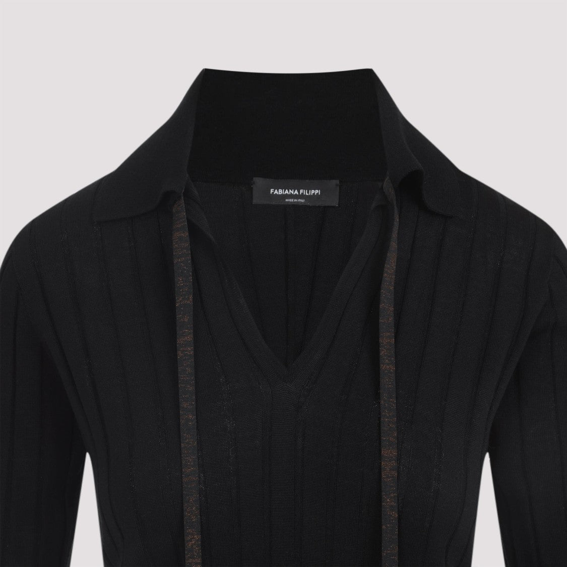 Fabiana Filippi Black Virgin Wool Polo