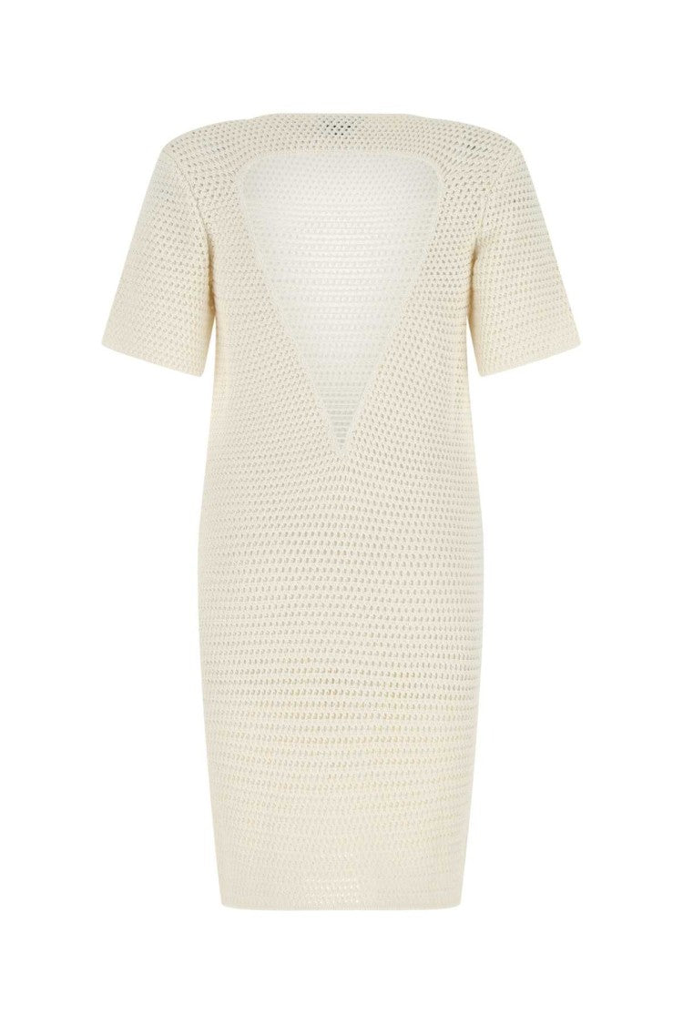 Bottega Veneta Ivory Crochet Dress